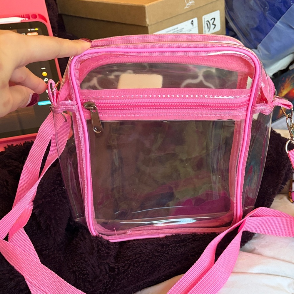 Transparent Pink Crossbody Bag